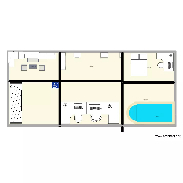 villa. Plan de 7 pièces et 183 m²