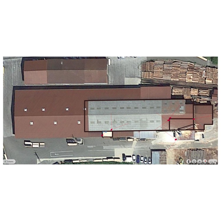scierie. Plan de 1 pièce et 5 m2