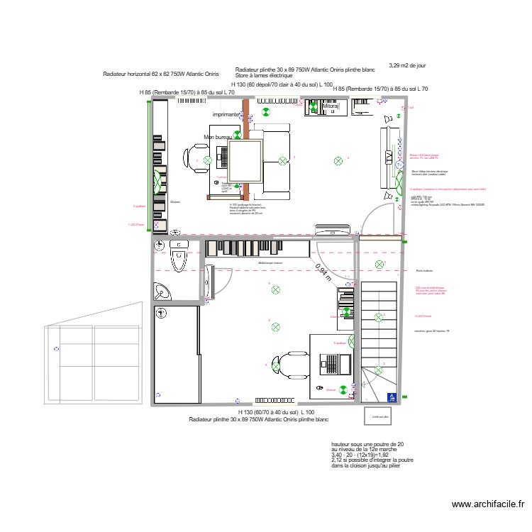 Bureau/Salon à droite/avec porte salon 2. Plan de 0 pièce et 0 m2 Bureau/Salon à droite/avec porte salon 2. Plan de 0 pièce et 0 m2