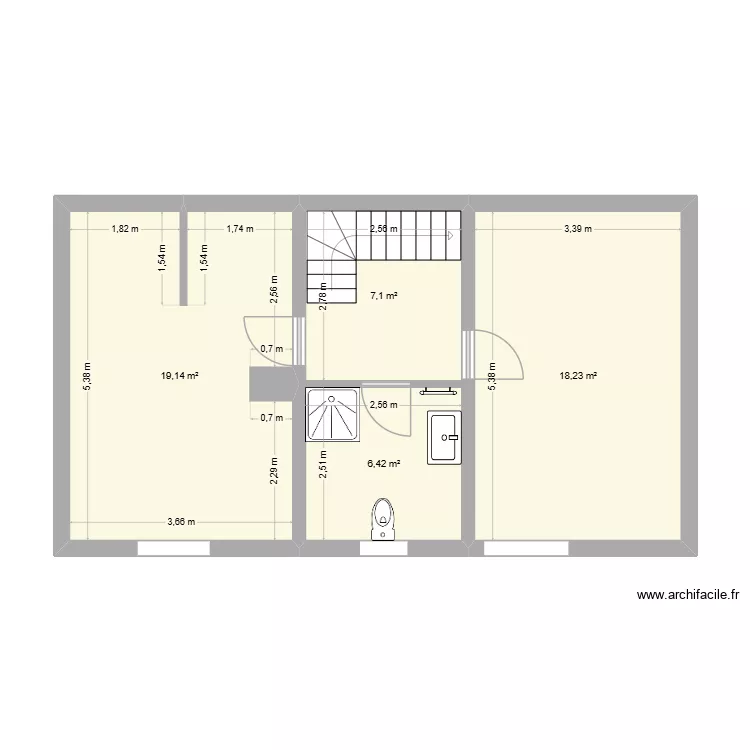 Etage. Plan de 4 et 51 m² Etage. Plan de 4 et 51 m²