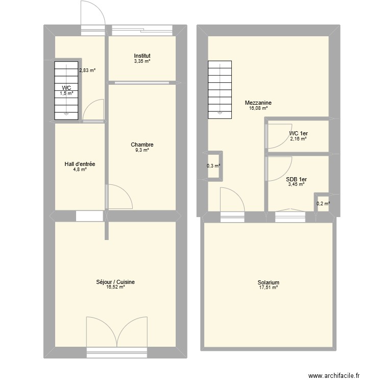 Maison Rénovée. Plan de 12 pièces et 78 m2