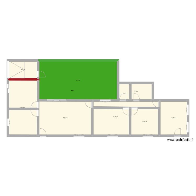 PIECES. Plan de 8 pièces et 160 m2