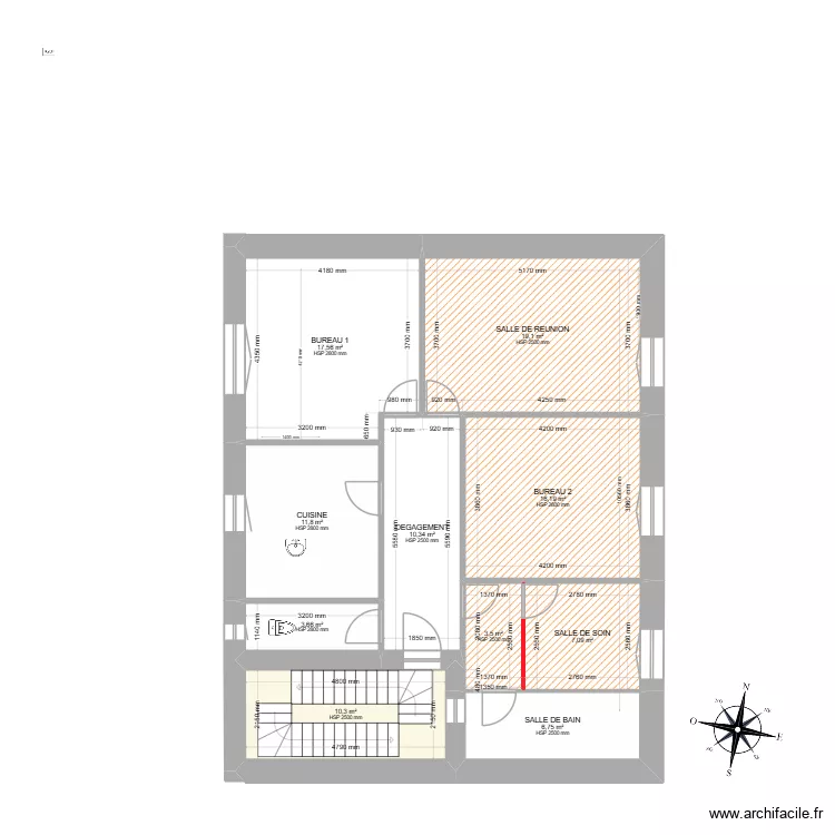 CLOIX PLAN R+1 PARQUET. Plan de 10 pièces et 106 m²