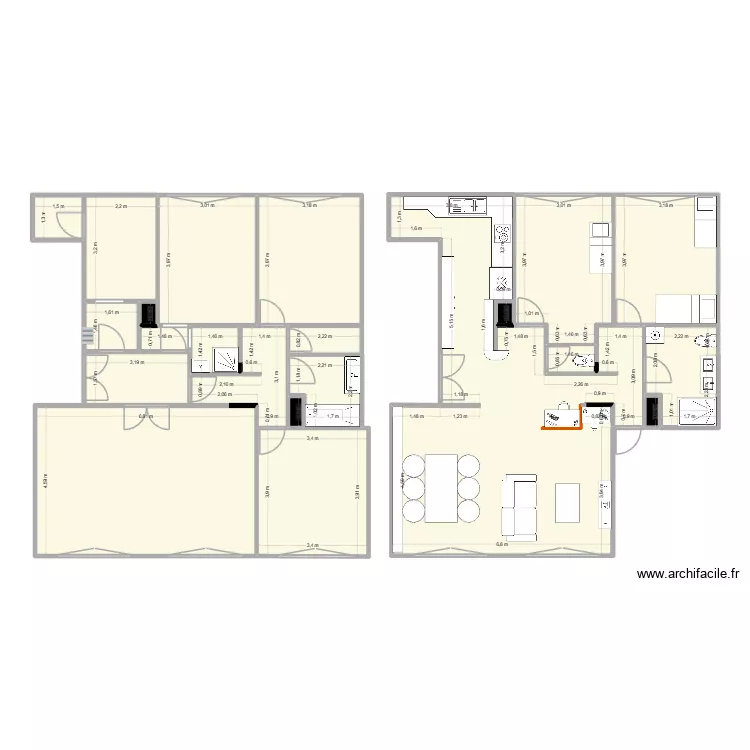 CharentonV2. Plan de 22  et 189 m²