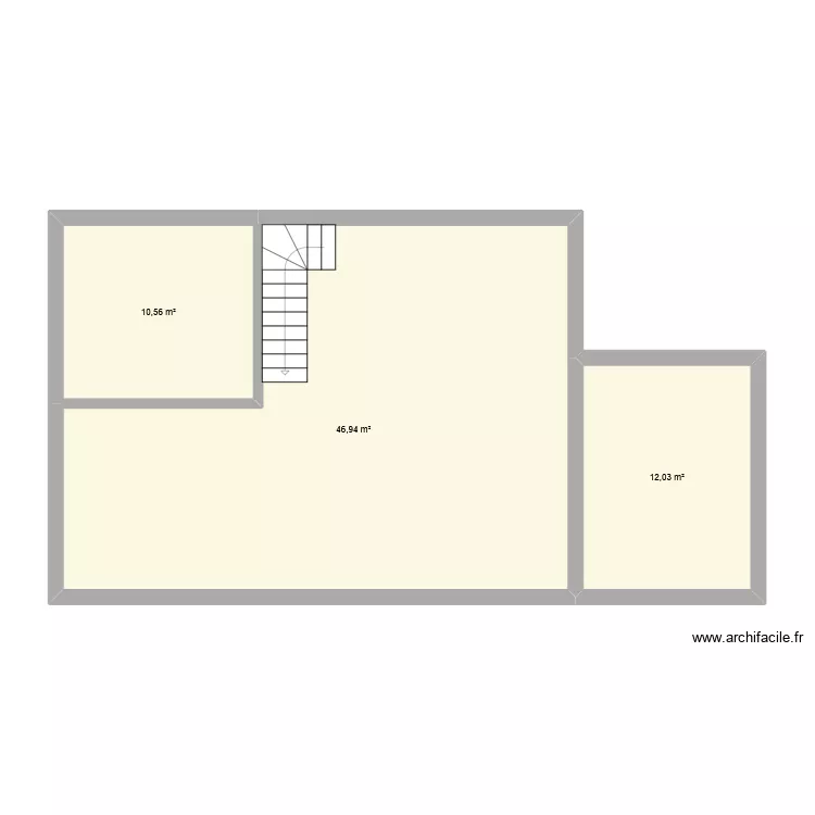 &eacute;tage maison rectangle. Plan de 11  et 124 m²