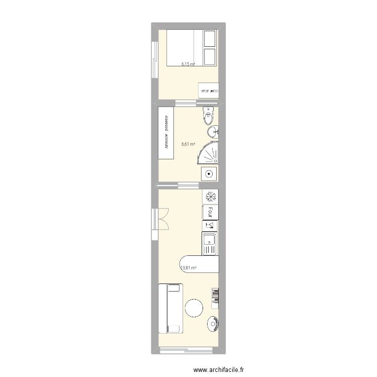 Variation 40 pieds fluid. Plan de 0 pièce et 0 m2