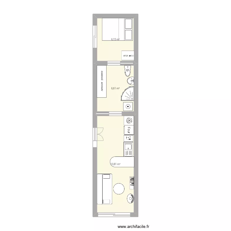 Variation 40 pieds fluid. Plan de 
