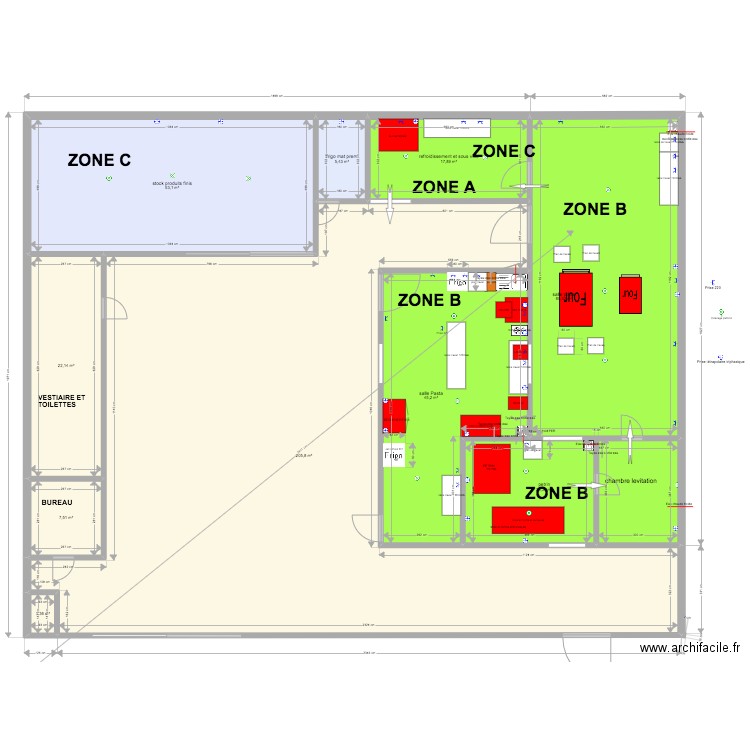 labo Nîmes zones. Plan de 10 pièces et 454 m2