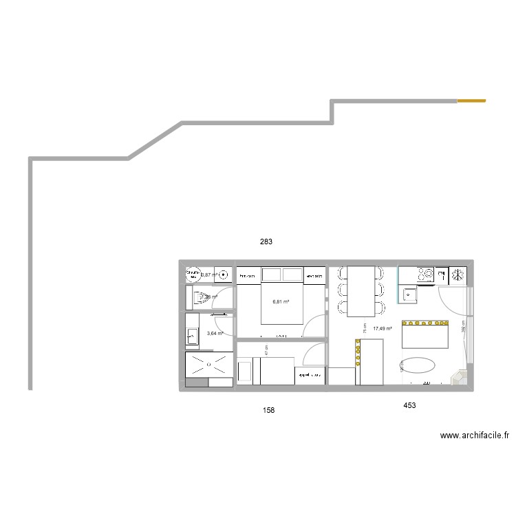 Chalet  STUDIO RDC V4. Plan de 11 pièces et 93 m2