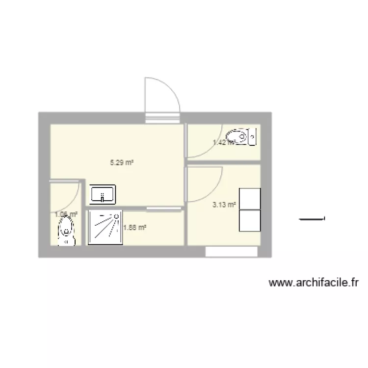 Vestiaires. Plan de 