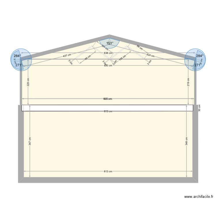 Façade nord . Plan de 0 pièce et 0 m2
