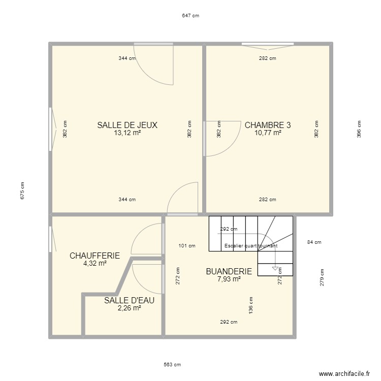 RDJ MARAIS. Plan de 5 pièces et 38 m2