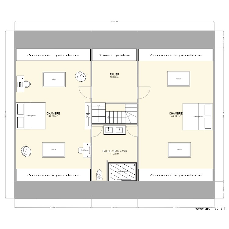 GRUSELLE COMBLES. Plan de 11 pièces et 141 m2