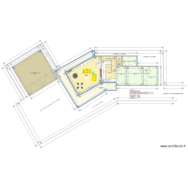 PLAN TRAVAUX  10. Plan de 13 pièces et 182 m2