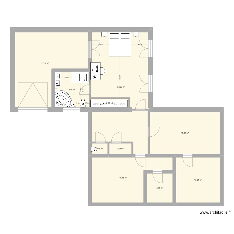 Marcy plan surelevation 7. Plan de 10 pièces et 135 m2