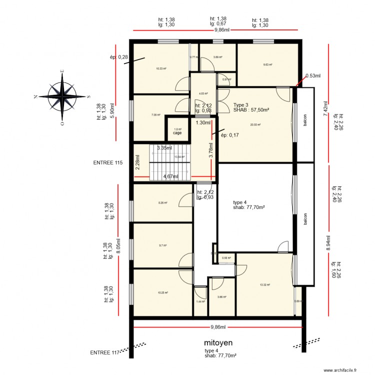 résidence MICHELET. Plan de 0 pièce et 0 m2