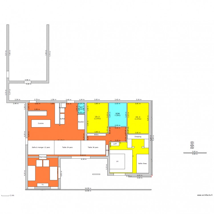 Chambre reduite, sal agr. Plan de 0 pièce et 0 m2