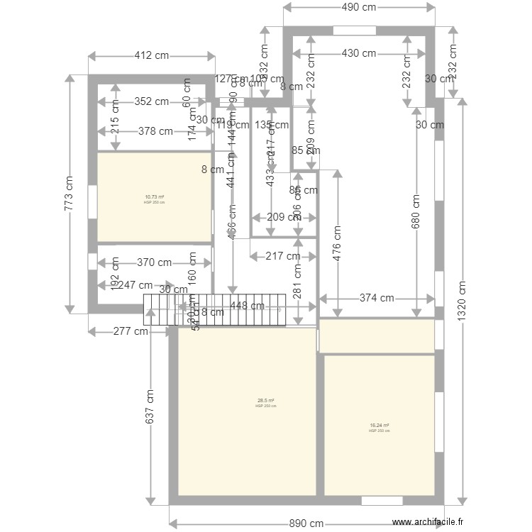 Imhof André - Bouveret - sous-sol. Plan de 3 pièces et 55 m2