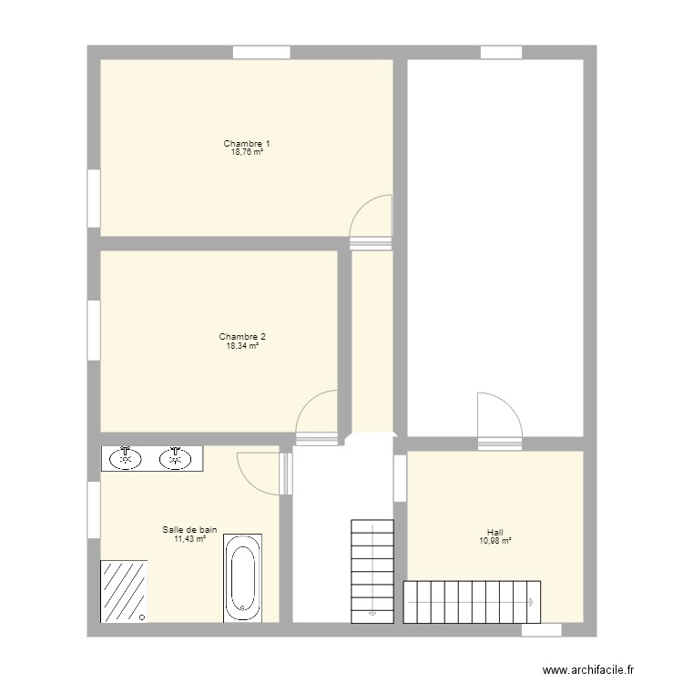 1ER VALIDE. Plan de 4 pièces et 60 m2