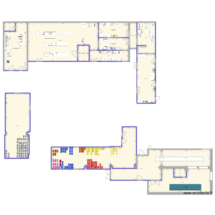 Projet Cuisines HL v11. Plan de 19 pièces et 1002 m2