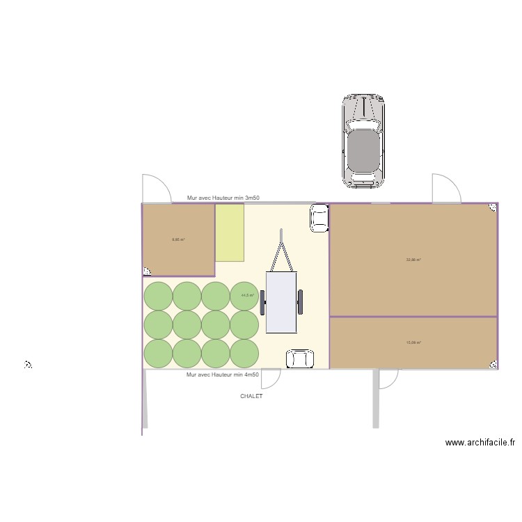 Hangar Abris V4. Plan de 4 pièces et 101 m2