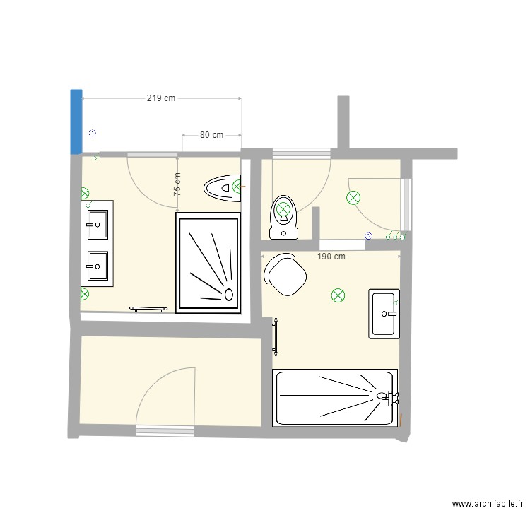 Salle de Bain Clermont Poussant gauche. Plan de 0 pièce et 0 m2