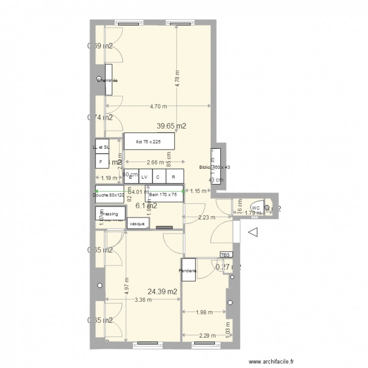 37 Gambetta PROJET définitif option 2. Plan de 0 pièce et 0 m2