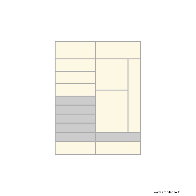 Armoire. Plan de 16 pièces et 5 m2