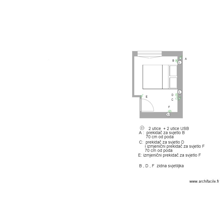 Sjever-Istok-e-1. Plan de 1 pièce et 8 m2