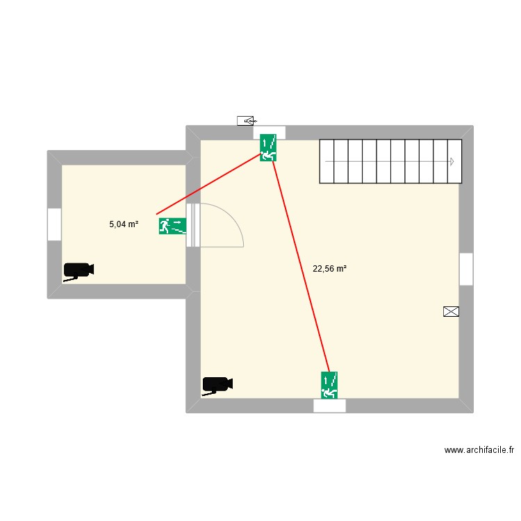 Test. Plan de 2 pièces et 28 m2