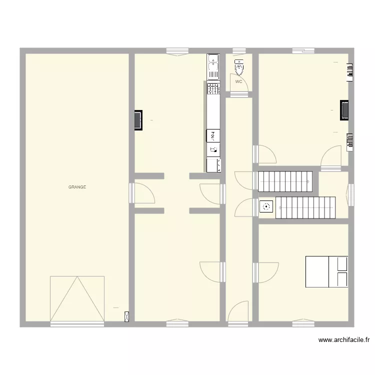 Plan maison Eric    rez de chauss&eacute;e. Plan de 