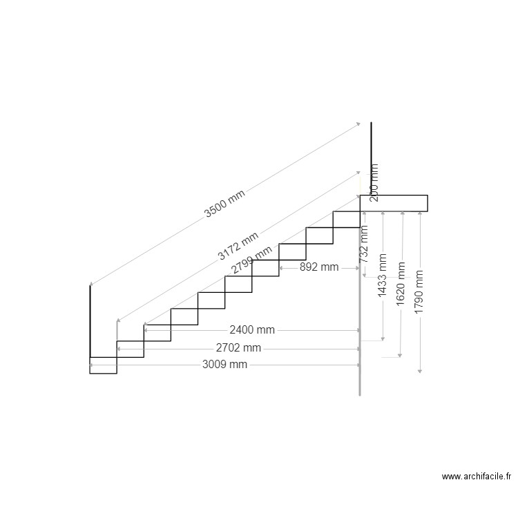 plan escalier. Plan de 0 pièce et 0 m2