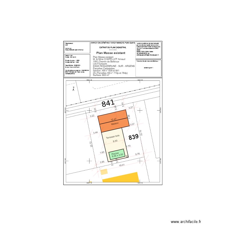 Plan Masse existant. Plan de 0 pièce et 0 m2