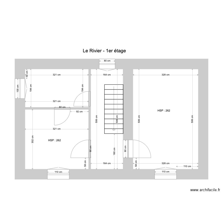 Le Rivier 1er étage. Plan de 4 pièces et 41 m2