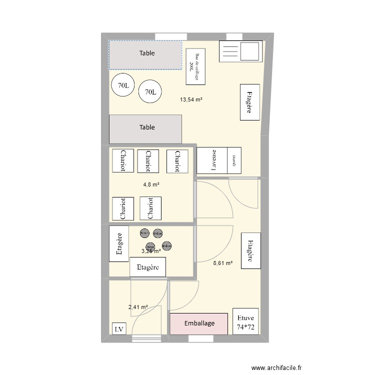 Briançon_V3. Plan de 5 pièces et 33 m2