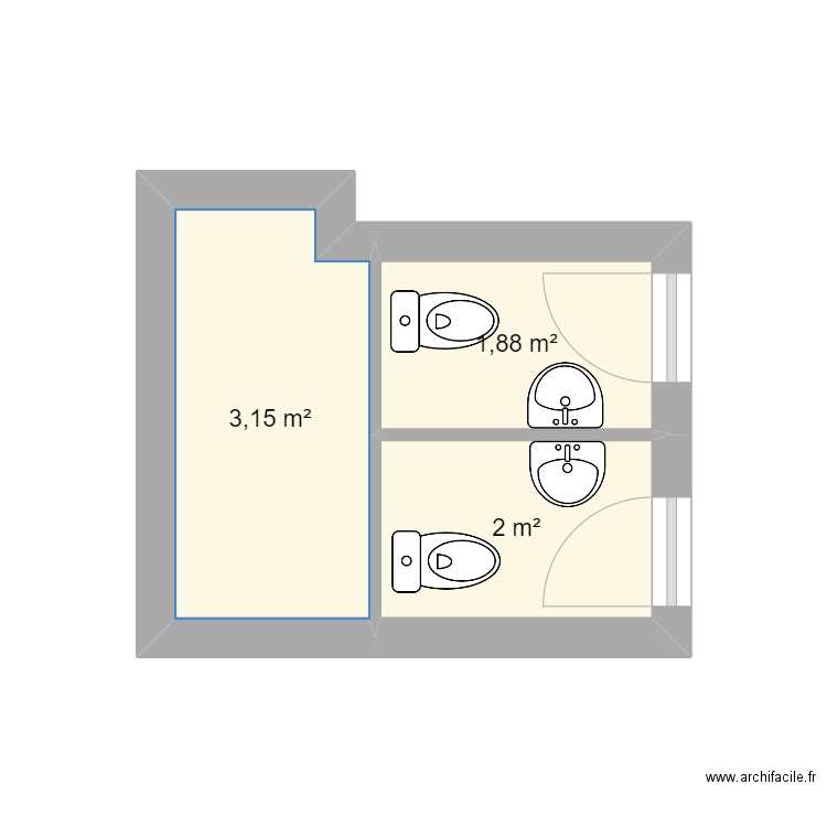 Toilettes 1er. Plan de 0 pièce et 0 m2
