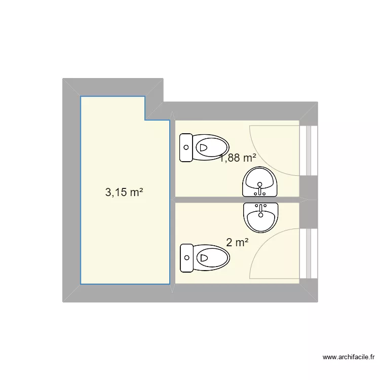Toilettes 1er. Plan de Toilettes 1er. Plan de