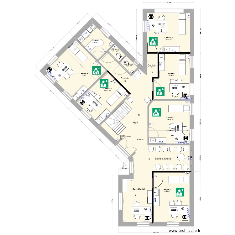 FLEURUS 3 - 3.1. Plan de 10 pièces et 146 m2