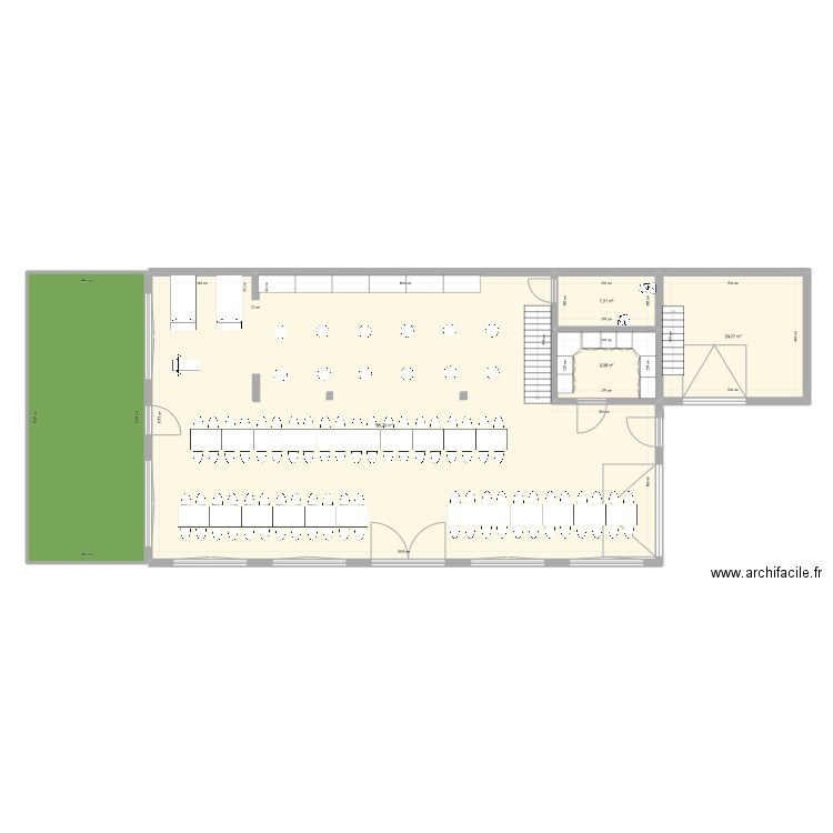 Salle fête 3. Plan de 5 pièces et 276 m2