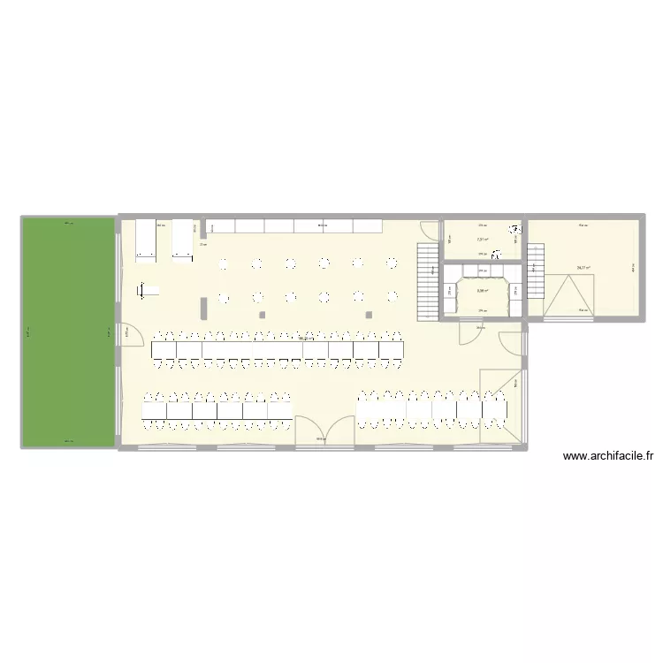 Salle f&ecirc;te 3. Plan de 