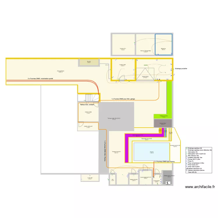 Plan V1 am&eacute;nagement ext&eacute;rieur CFO. Plan de 