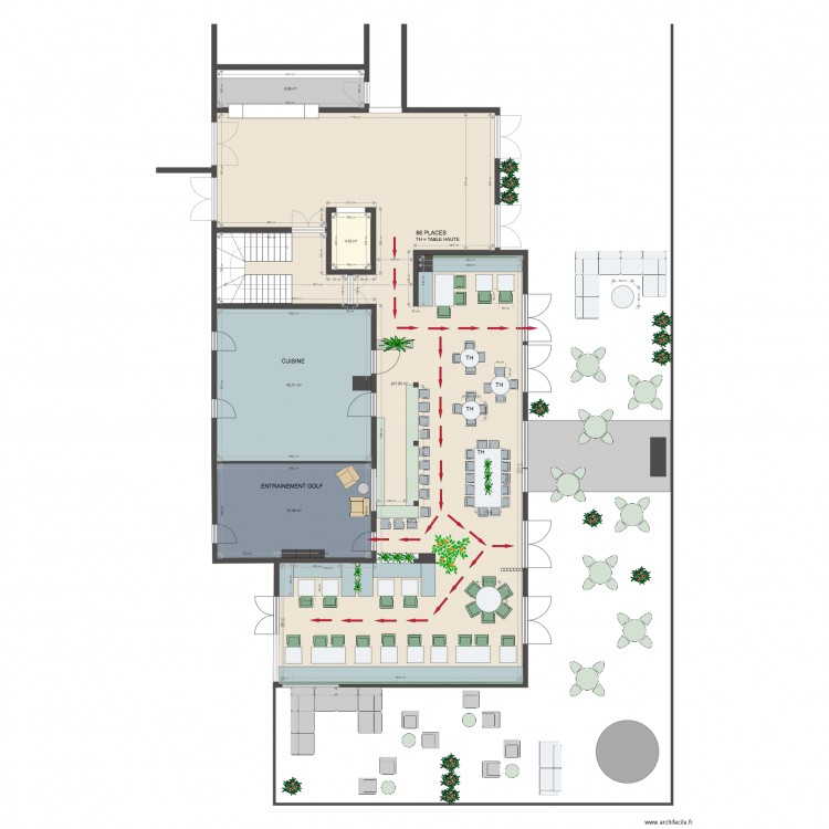 Brasserie Circulation. Plan de 0 pièce et 0 m2