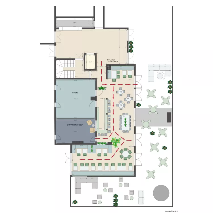 Brasserie Circulation. Plan de 
