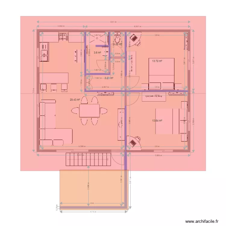 Appartement Garage. Plan de 