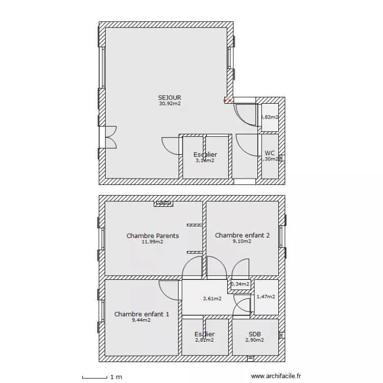 Notre petite maison sans objet. Plan de 