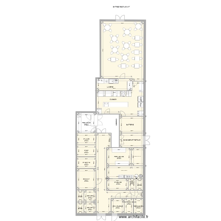 PROJET CUISINE CENTRALE. Plan de 0 pièce et 0 m2