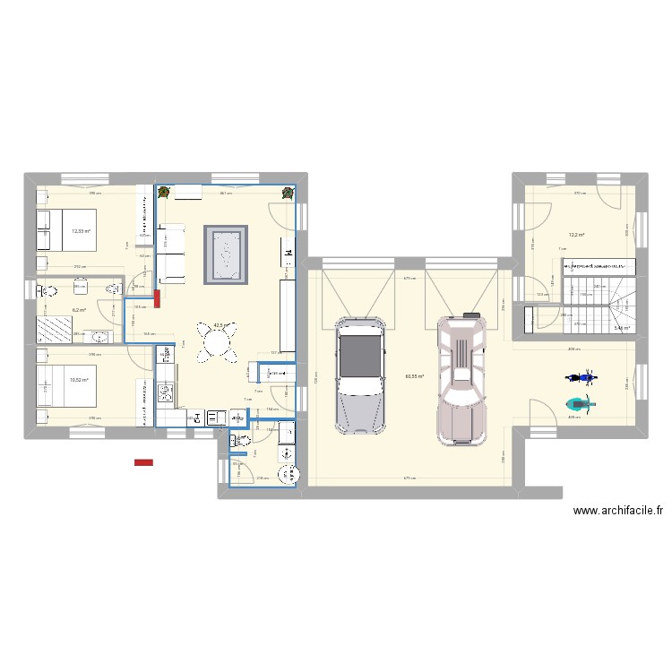 Portugal plancher 340. Plan de 7 pièces et 150 m2