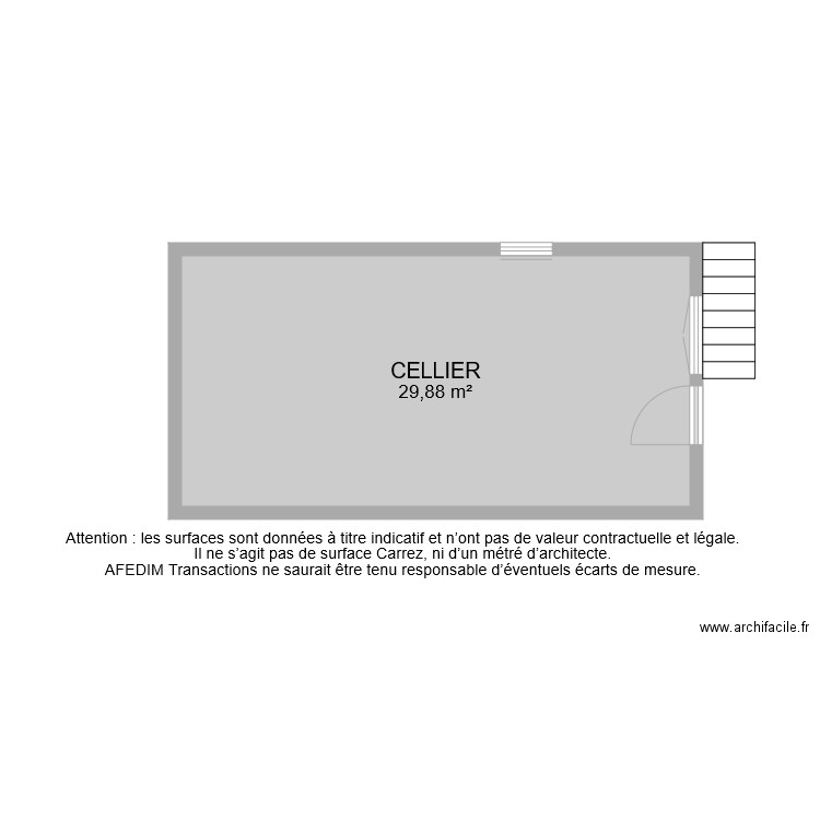 BI 4854 CELLIER. Plan de 1 pièce et 30 m2