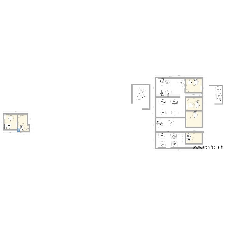Douane. Plan de 6 pièces et 96 m2