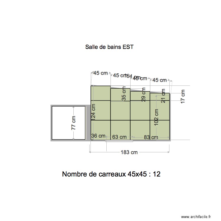 Salle de bains EST 45x45. Plan de 0 pièce et 0 m2